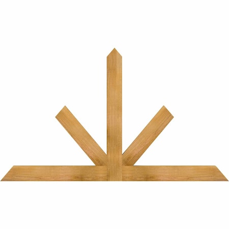 Ekena Millwork Saratoga Rough Sawn Timber Gable Bracket, Western Red Cedar, 60"W x 35"H x 2"D x 4"F, 14/12 Pitch GBW060X35X0204SAR00RWR